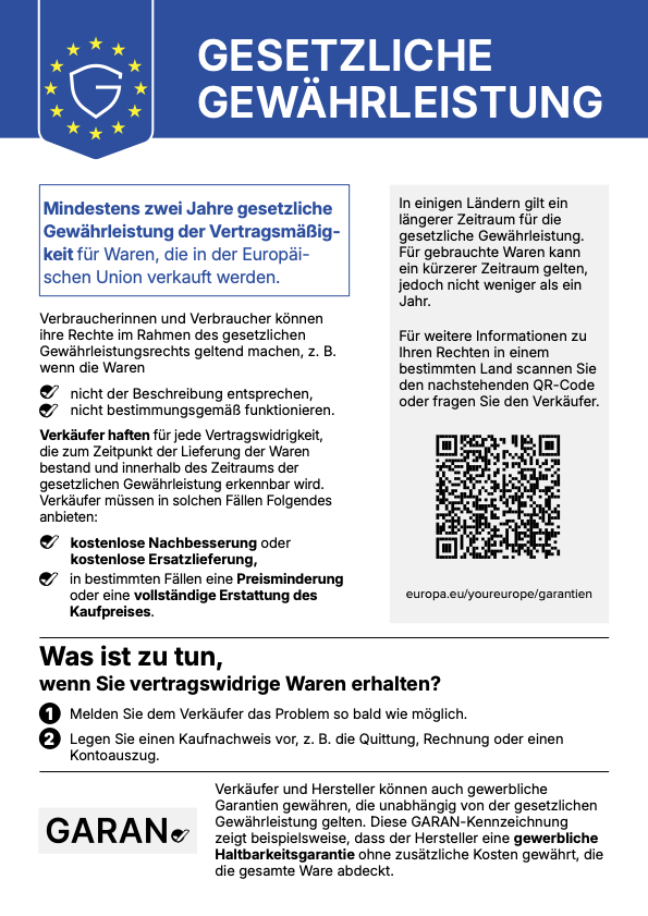 Gesetzliche Gewährleistung